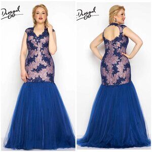 65478f Fabulouss by Mac Duggal high neck sequin floral maxi dress